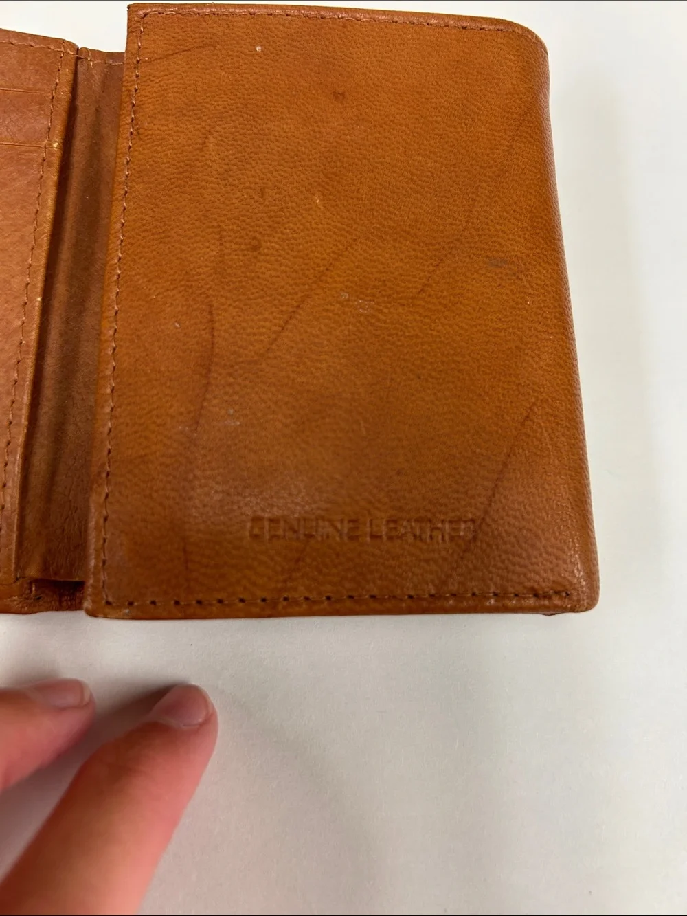 Brown Leather Card & Key Holder with Embossed Team Crest